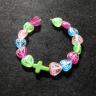 Green Cross & Multi Color Heart Charm Bracelet