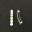 2.3" Clear & Green Bead Barrette